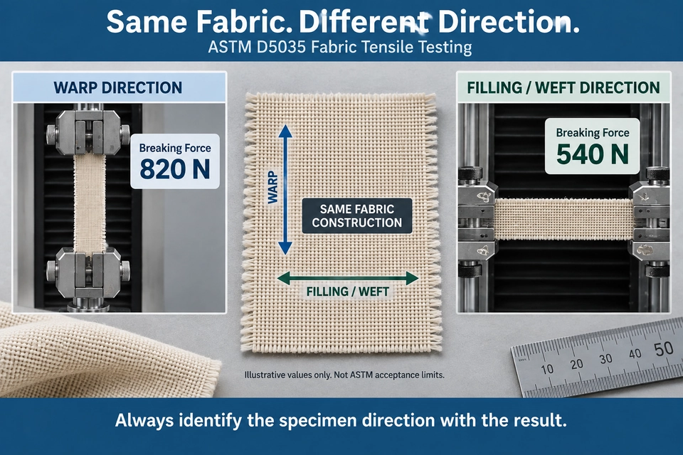 woven fabric warp filling tensile breaking force force test